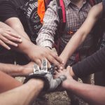 People Doing Group Hand Cheer